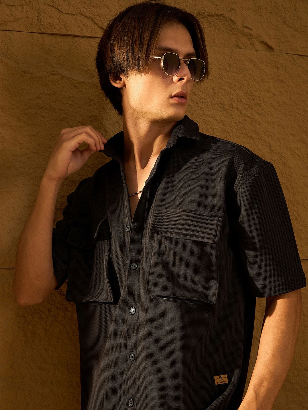 DENNISON Drop Shoulder Oversized Double Pocket Shirt