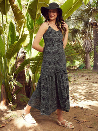 STREET 9 Black & White Printed A-Line Midi Dress