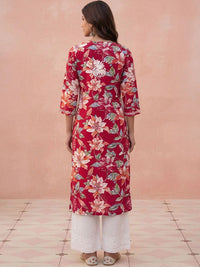 Rumah Wanita Chikankari Floral Printed Chikankari Floral Kurta
