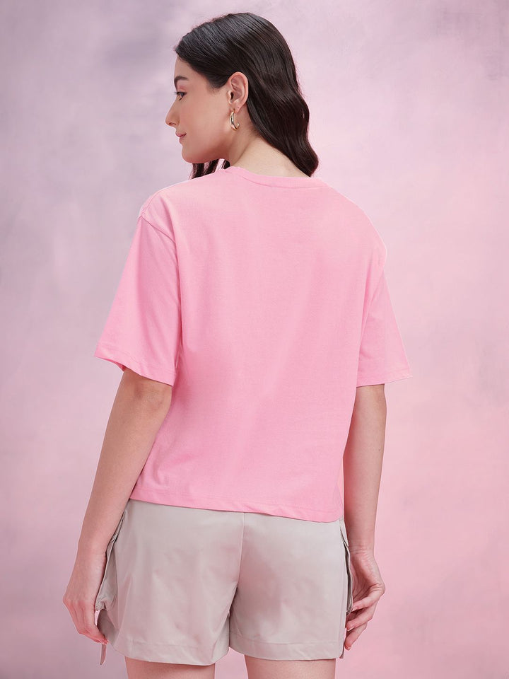 DressBerry Drop-Shoulder Sleeves Relaxed Fit T-shirt