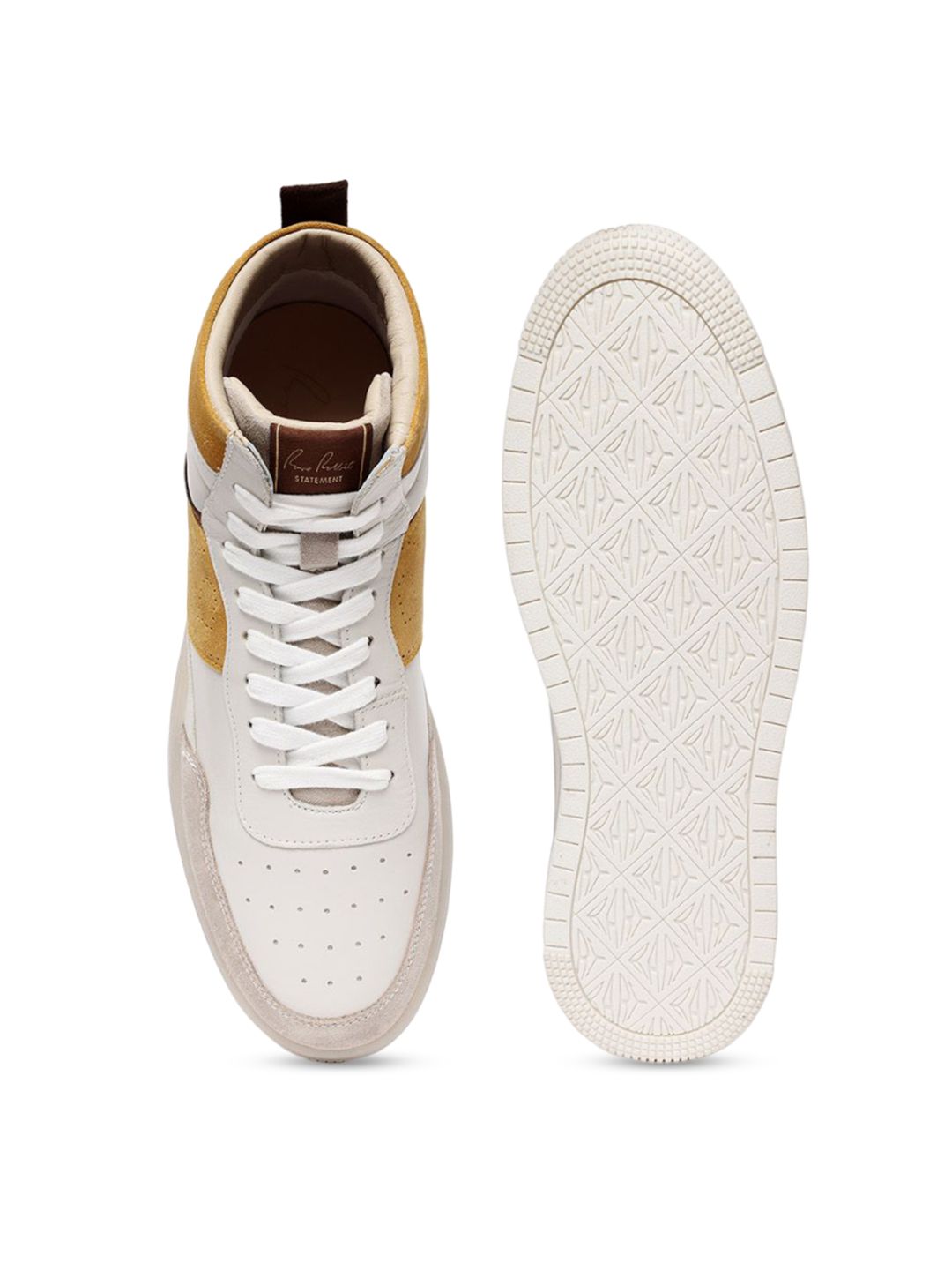 RARE RABBIT Men Horizon Colourblocked Mid Top Leather Sneakers