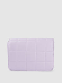 Lino Perros Women Lavender Solid Quilted Structured Sling Bag