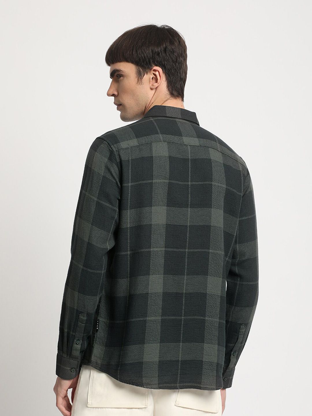 THE BEAR HOUSE Slim Fit Opaque Checked Cotton Casual Shirt