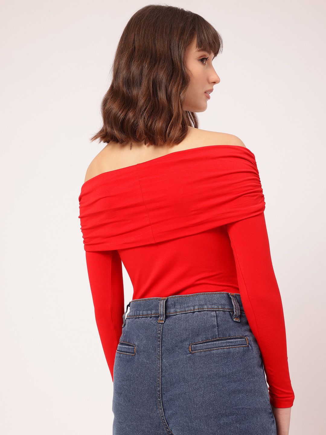 DressBerry Minimalist Magic Bardot Fitted Bodysuit