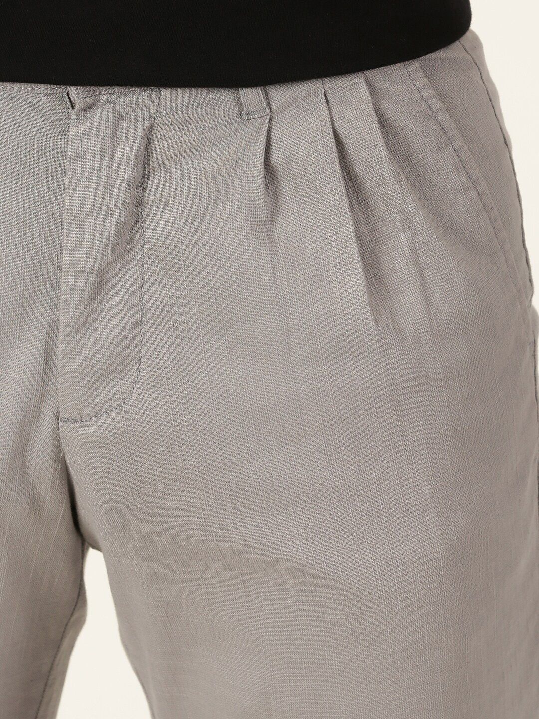 Thomas Scott Men Smart Linen Cotton Pleated Chino Trouser