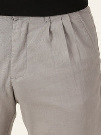 Thomas Scott Men Smart Linen Cotton Pleated Chino Trouser