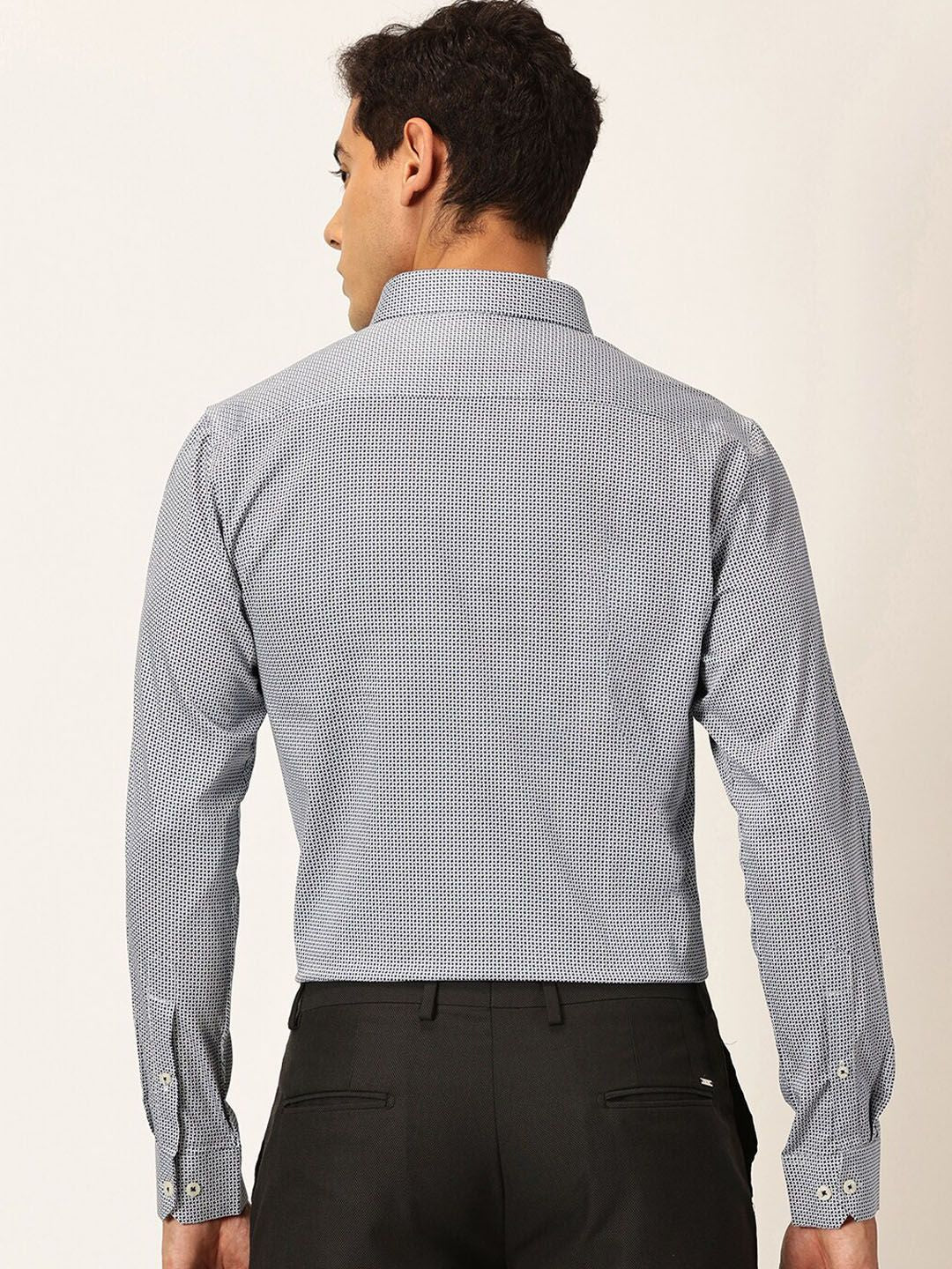 Thomas Scott Premium Slim Fit Micro Ditsy Printed Cotton Formal Shirt