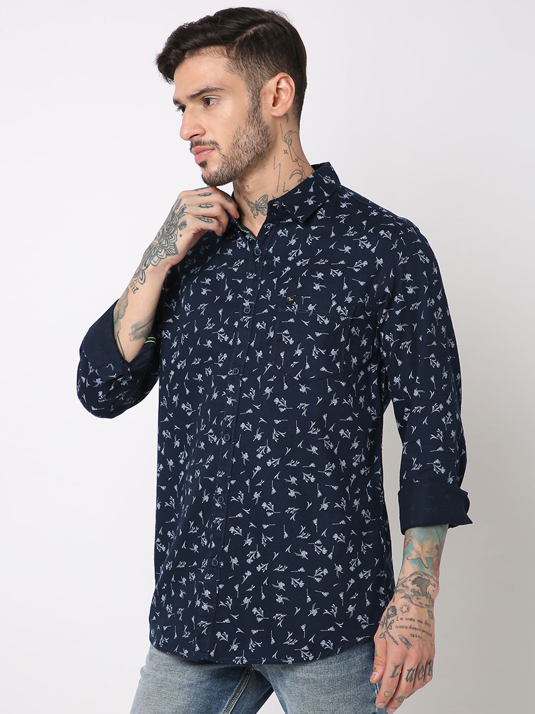 SPYKAR Floral Printed Pure Cotton Casual Shirt