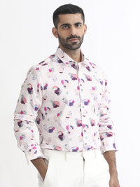 RARE RABBIT Men Pink Standard Slim Fit Printed Casual Shirt