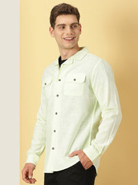 Thomas Scott Classic Cuban Collar Cotton Linen Casual Shacket