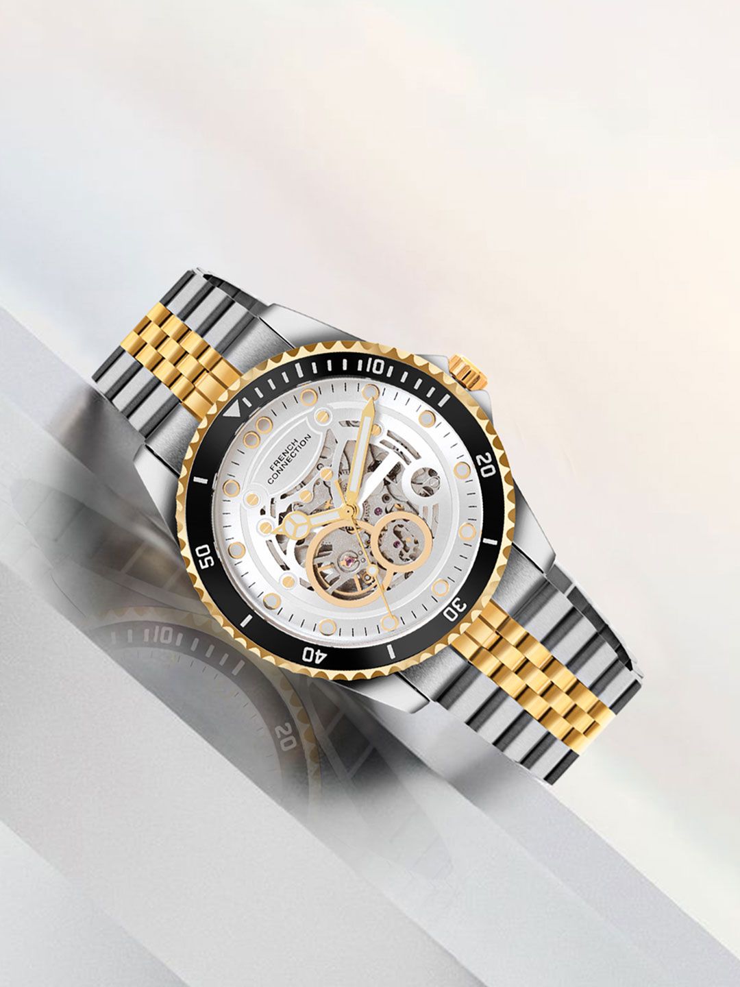 French Connection Men Dial & Bracelet Straps Automatic Motion Watch FCA19STM