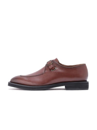 RARE RABBIT Men Round Toe Leather Formal Monk Shoes