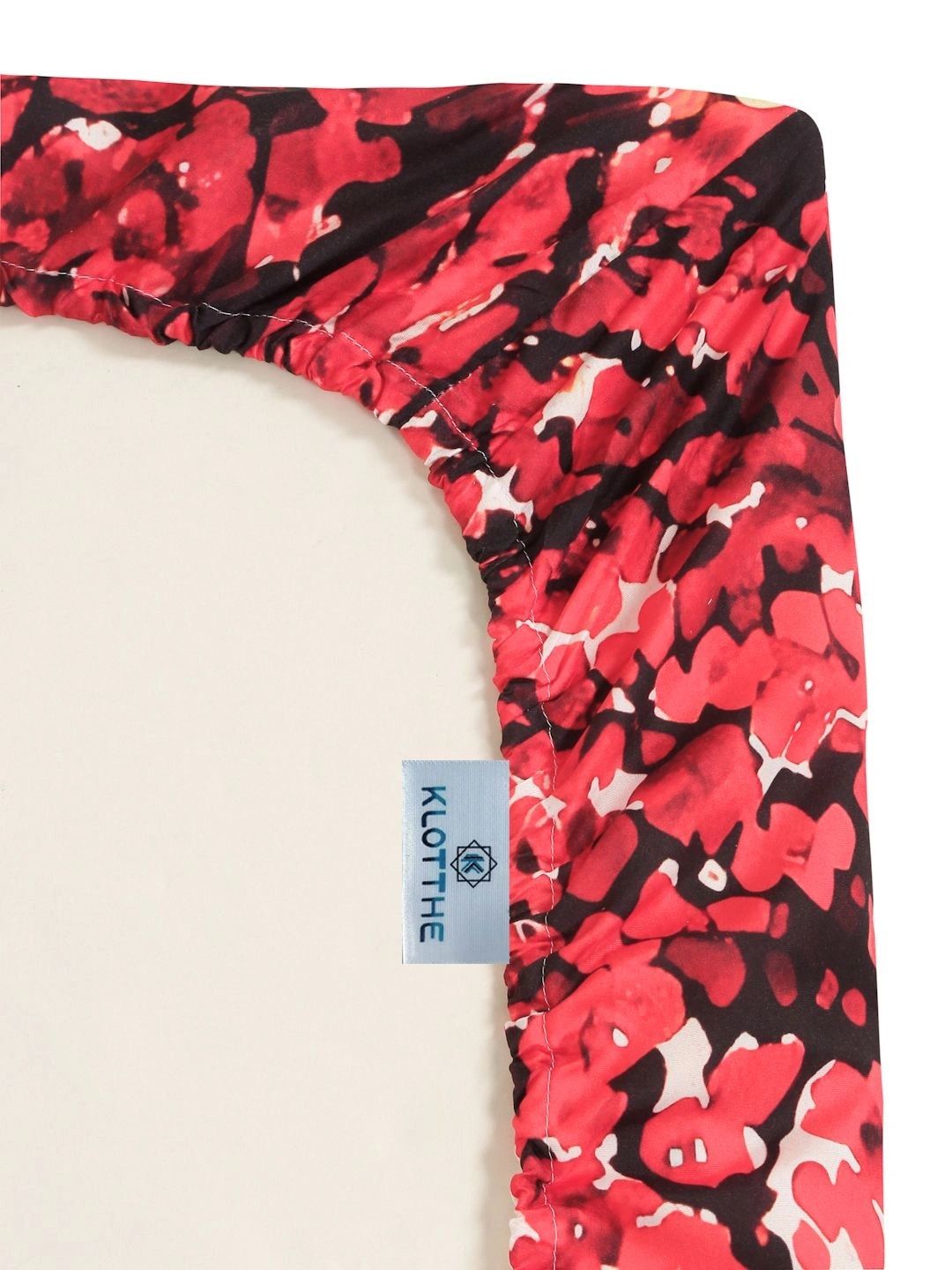 Moda Rapido X KLOTTHE Red & Pink Conversational 400 TC King Bedsheet with 2 Pillow Covers