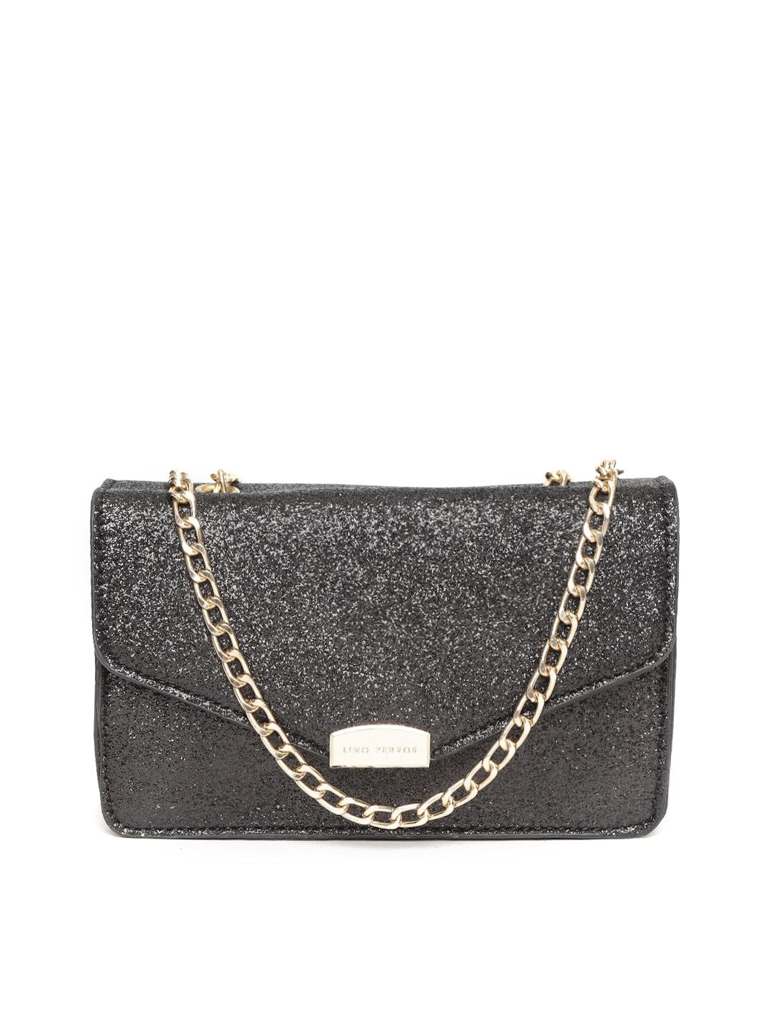 Lino Perros Black Shimmer Sling Bag