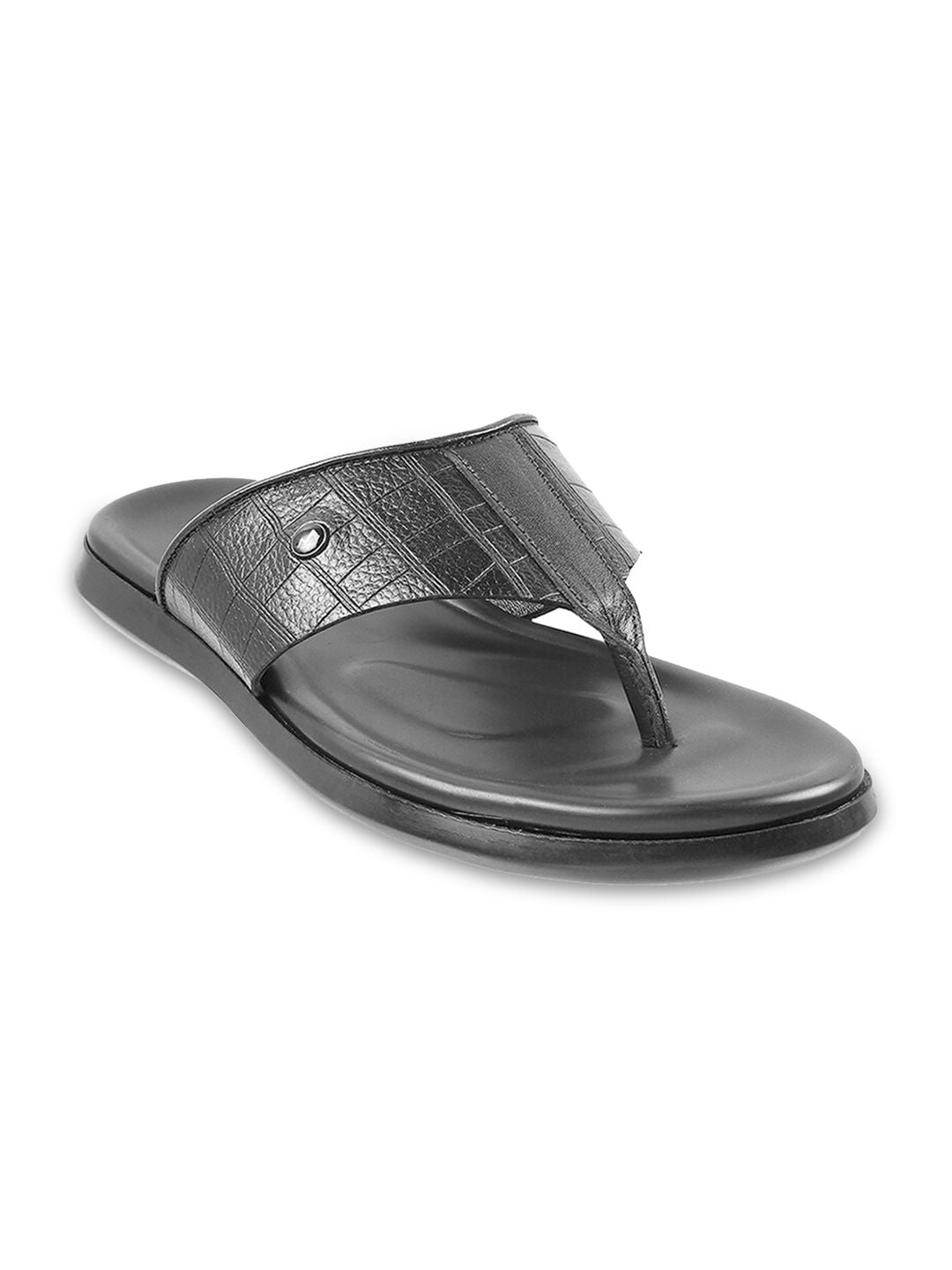 Metro Men Textured Leather Comfort Sandals