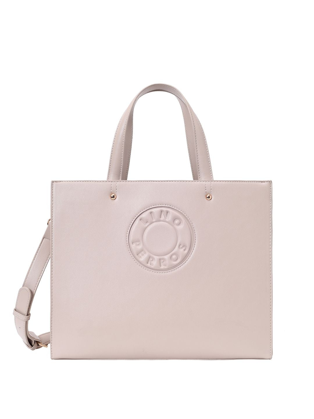 Lino Perros Brand Logo Printed Structured Handheld Bag