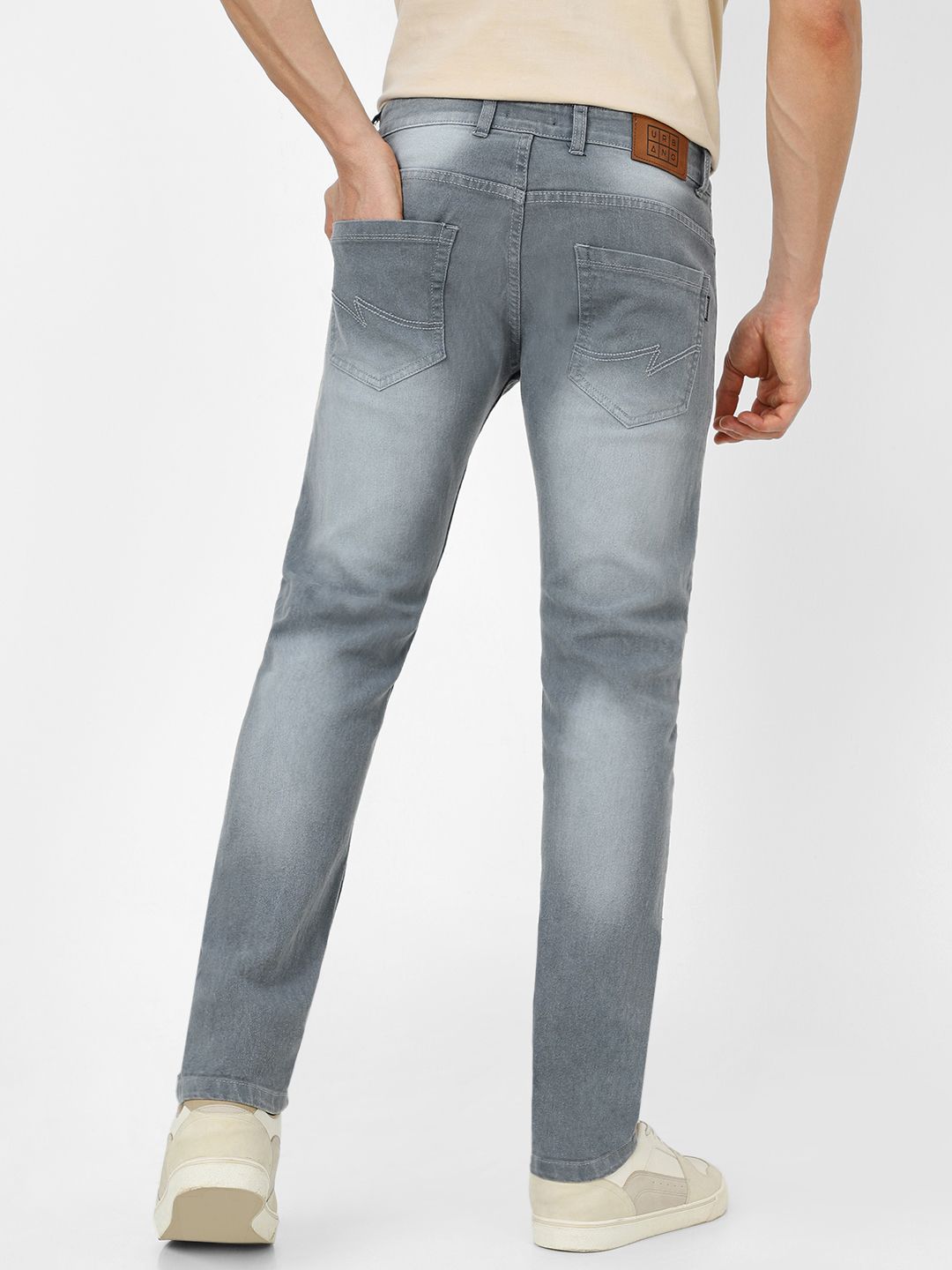Urbano Fashion Men Grey Slim Fit Jeans