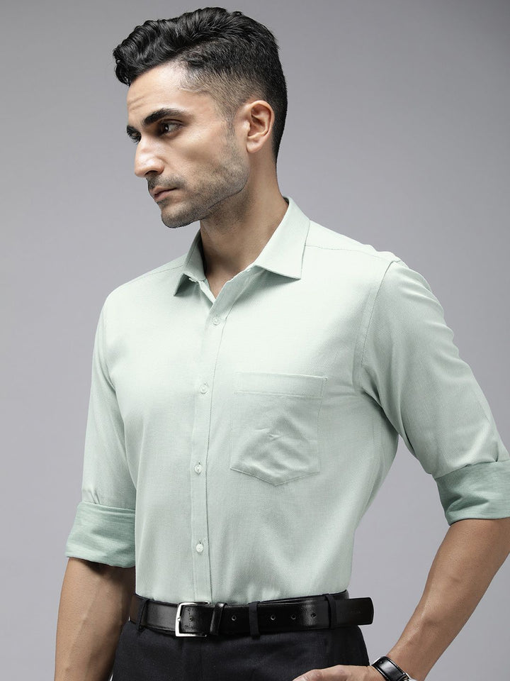 Park Avenue Pure Cotton Self Design Slim Fit Textured Formal Shirt