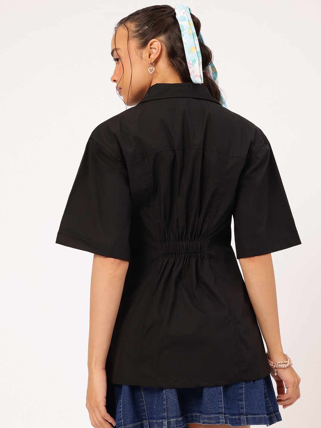 DressBerry Elegant Affair Pleated Semi-Elasticated Back Longline Shirt