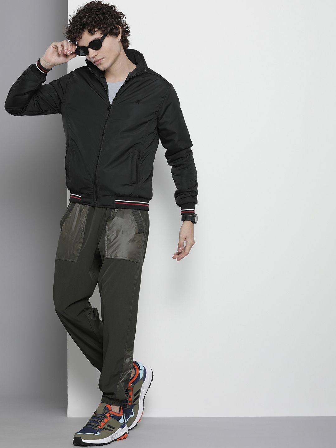 The Indian Garage Co Men Regular Fit Zip-Front Bomber Jacket