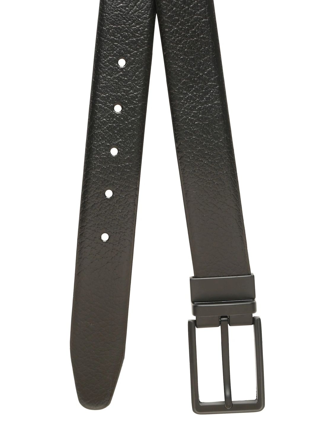 Teakwood Leathers Men Textured Leather Reversible Formal Belt