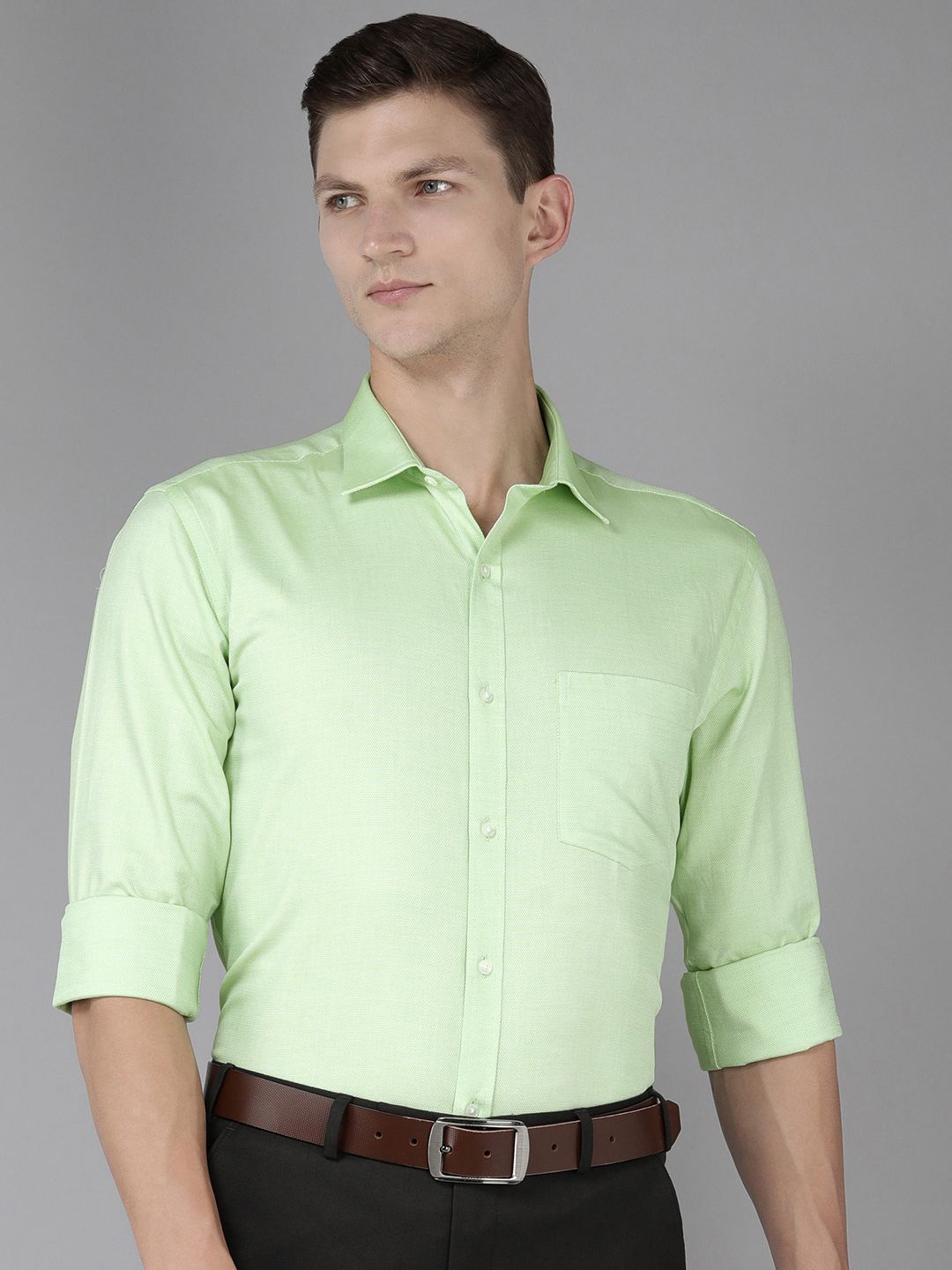 Park Avenue Men Slim Fit Micro Ditsy Opaque Self Design Pure Cotton Formal Shirt