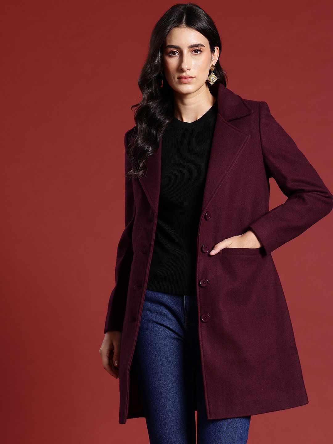 all about you Regular Fit Longline Overcoat
