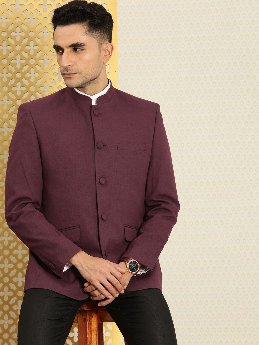 Rumah Patuaudi Mandarin Collar Bandhgala Jashn Blazer
