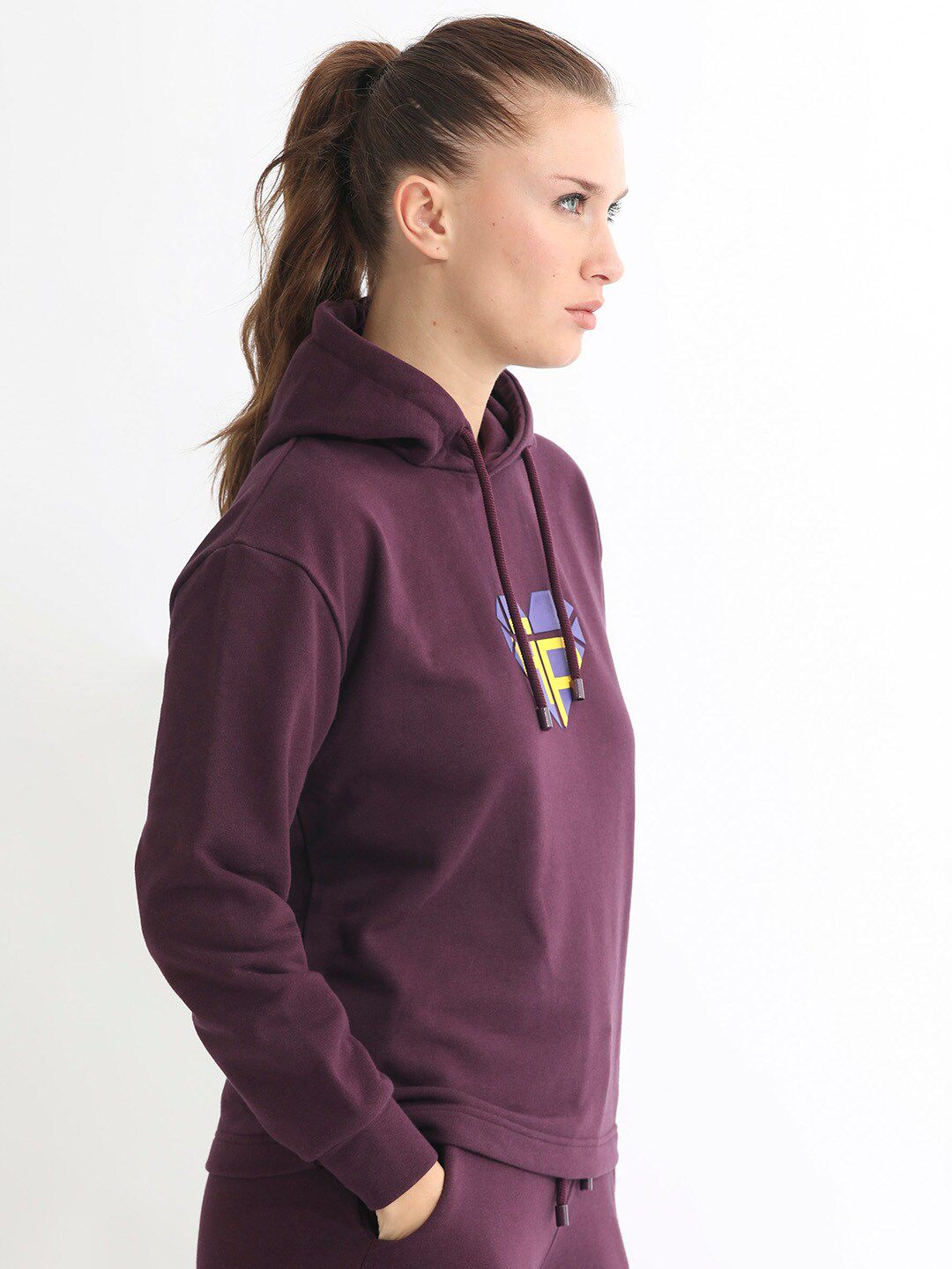 RAREISM Graphic Printed Hooded Cotton Sweatshirt