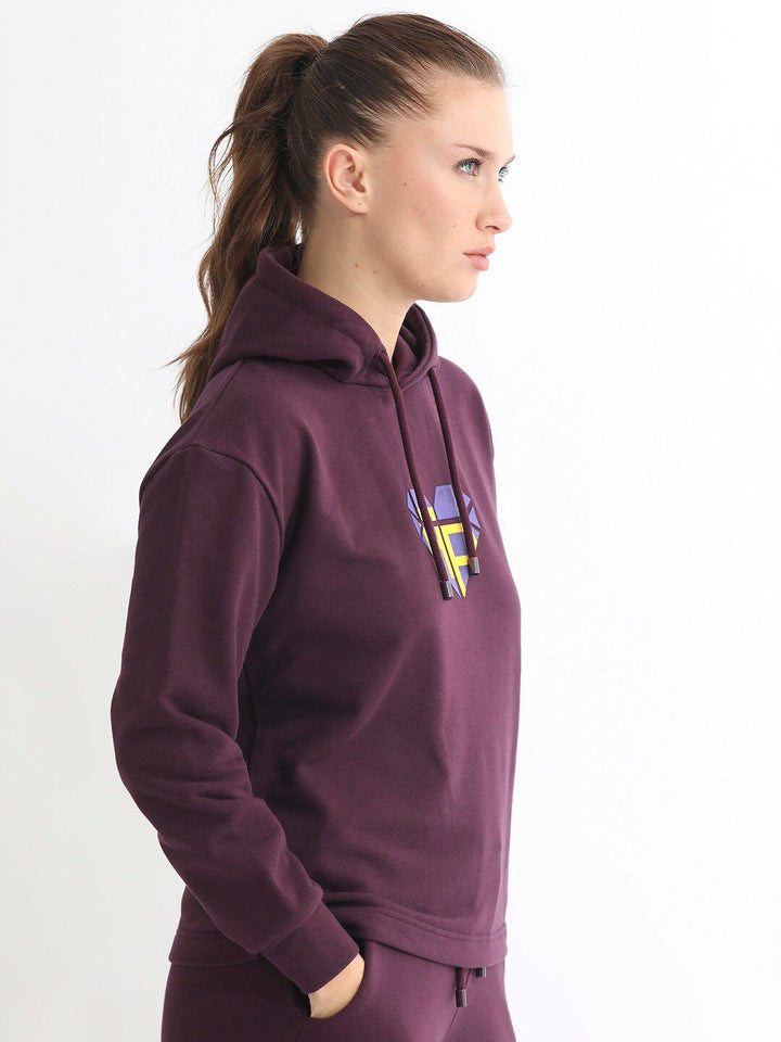 RAREISM Graphic Printed Hooded Cotton Sweatshirt