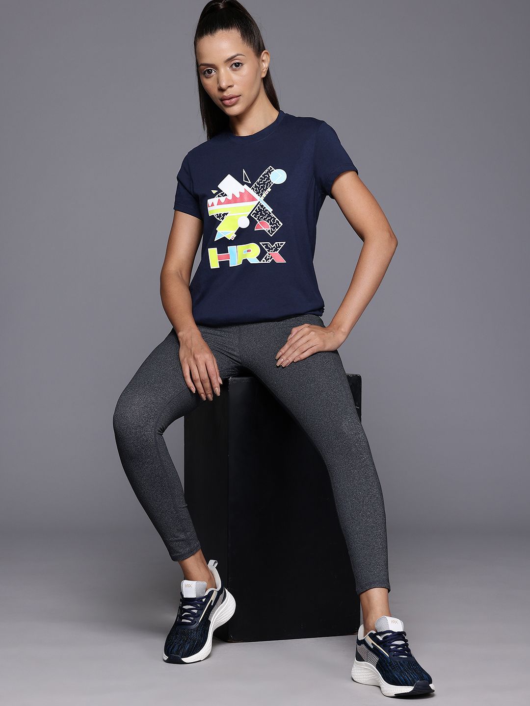 HRX by Hrithik Roshan Women Brand Logo Printed T-shirt