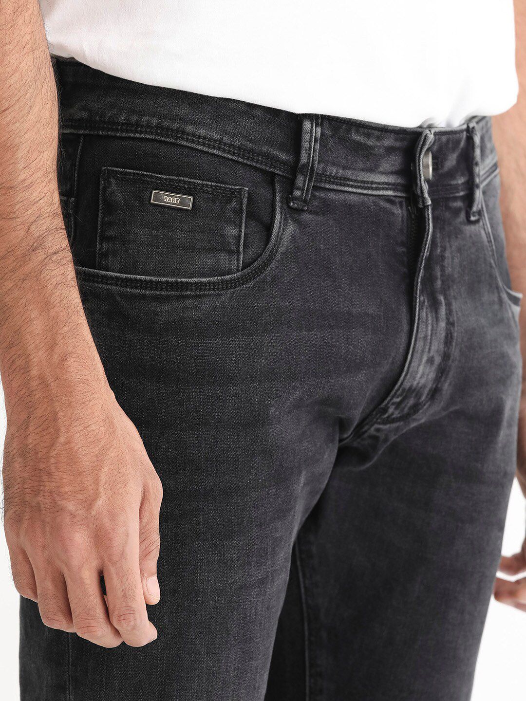RARE RABBIT Men Reney Slim Fit Mid-Rise Stretchable Jeans