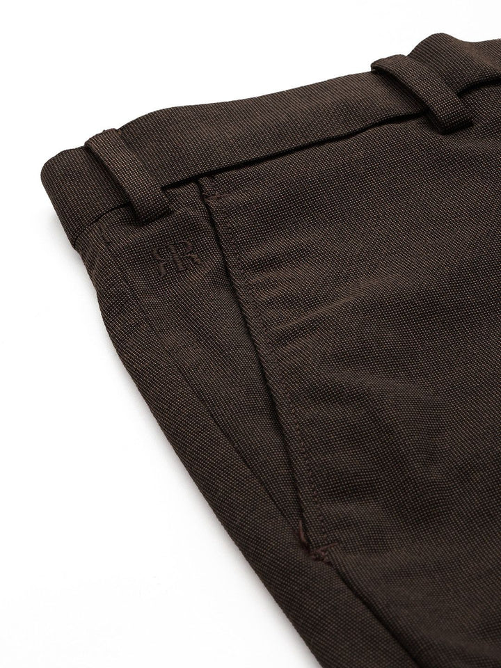 Raymond Men Textured Slim Fit Formal Trousers