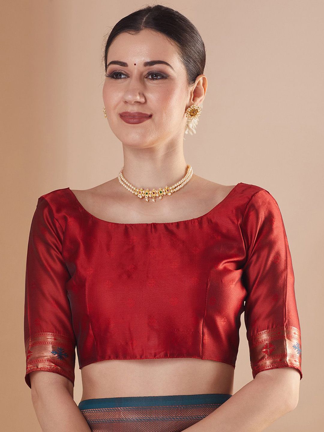 Saree mall Ethnic Motifs Zari Paithani Sarees With Unstitched Blouse Piece
