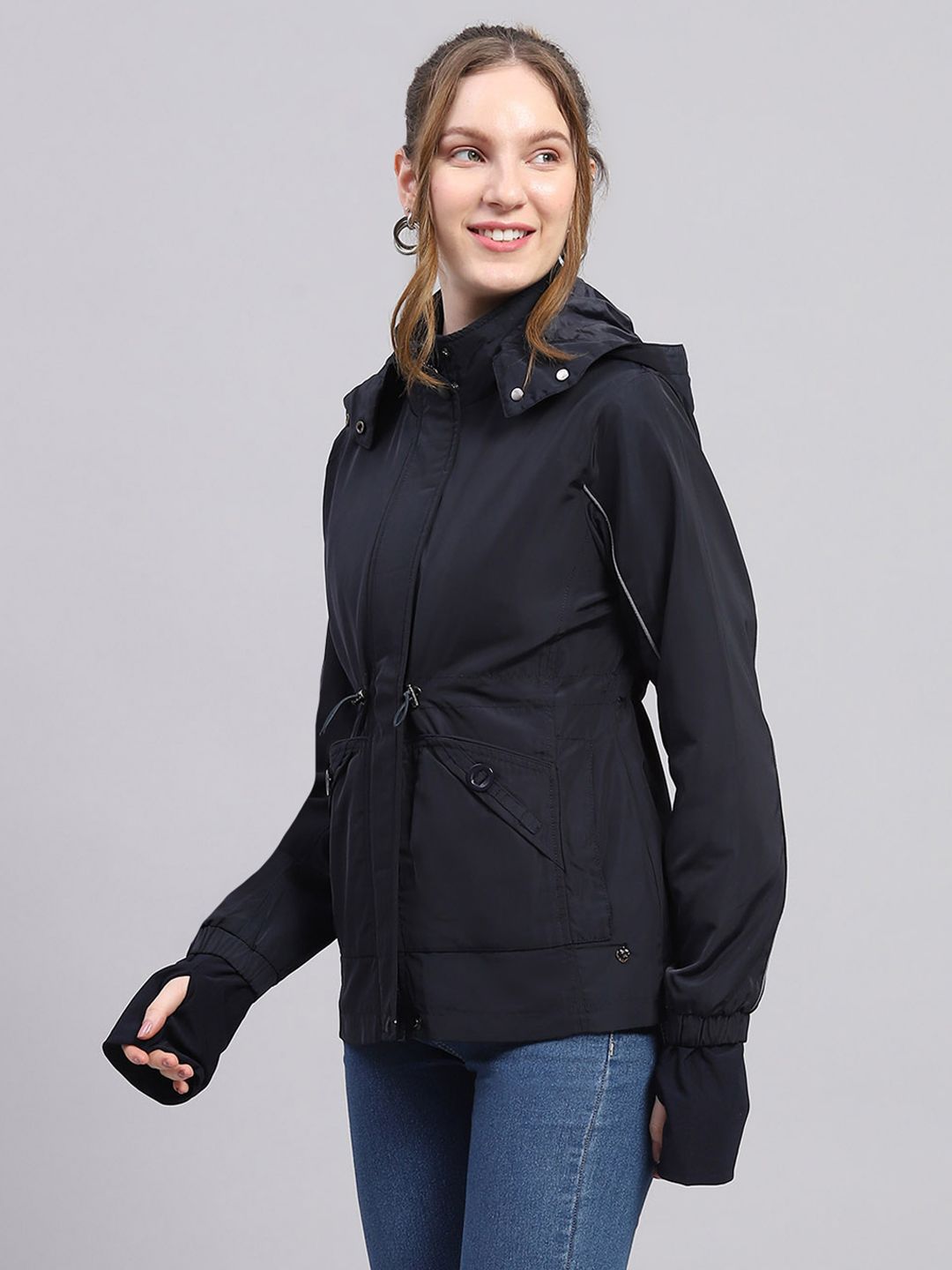 Monte Carlo Water Repellent Toggle Waist Hooded Tailored Jacket