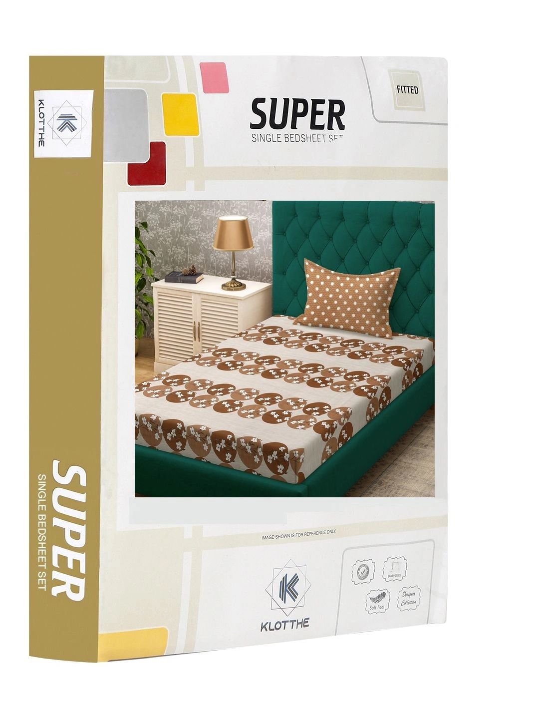 Moda Rapido X KLOTTHE Cadar Bujang Bunga Coklat 400 TC dengan 1 Sarung Bantal