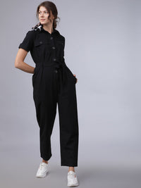 Tokyo Talkies Women Black Solid Basic Jumpsuit