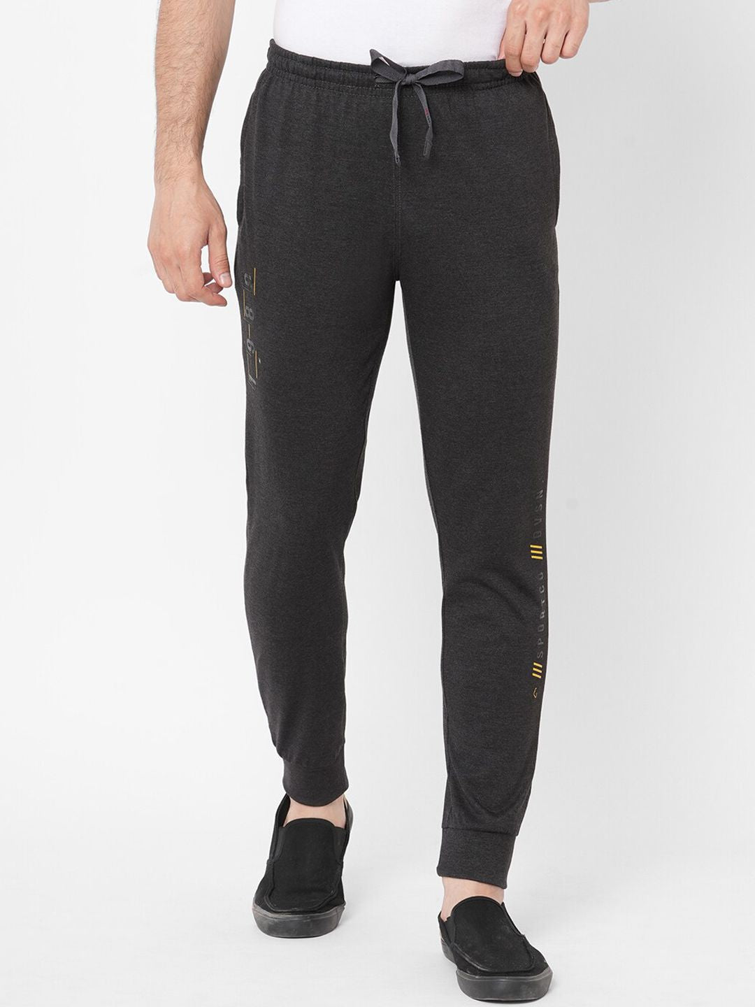 Sweet Dreams Men Charcoal Solid Track Pants