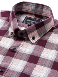 DENNISON Men Smart Slim Fit Tartan Checks Formal Shirt