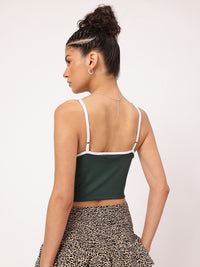 DressBerry Biker Chic Rib Knit Cami Crop Top