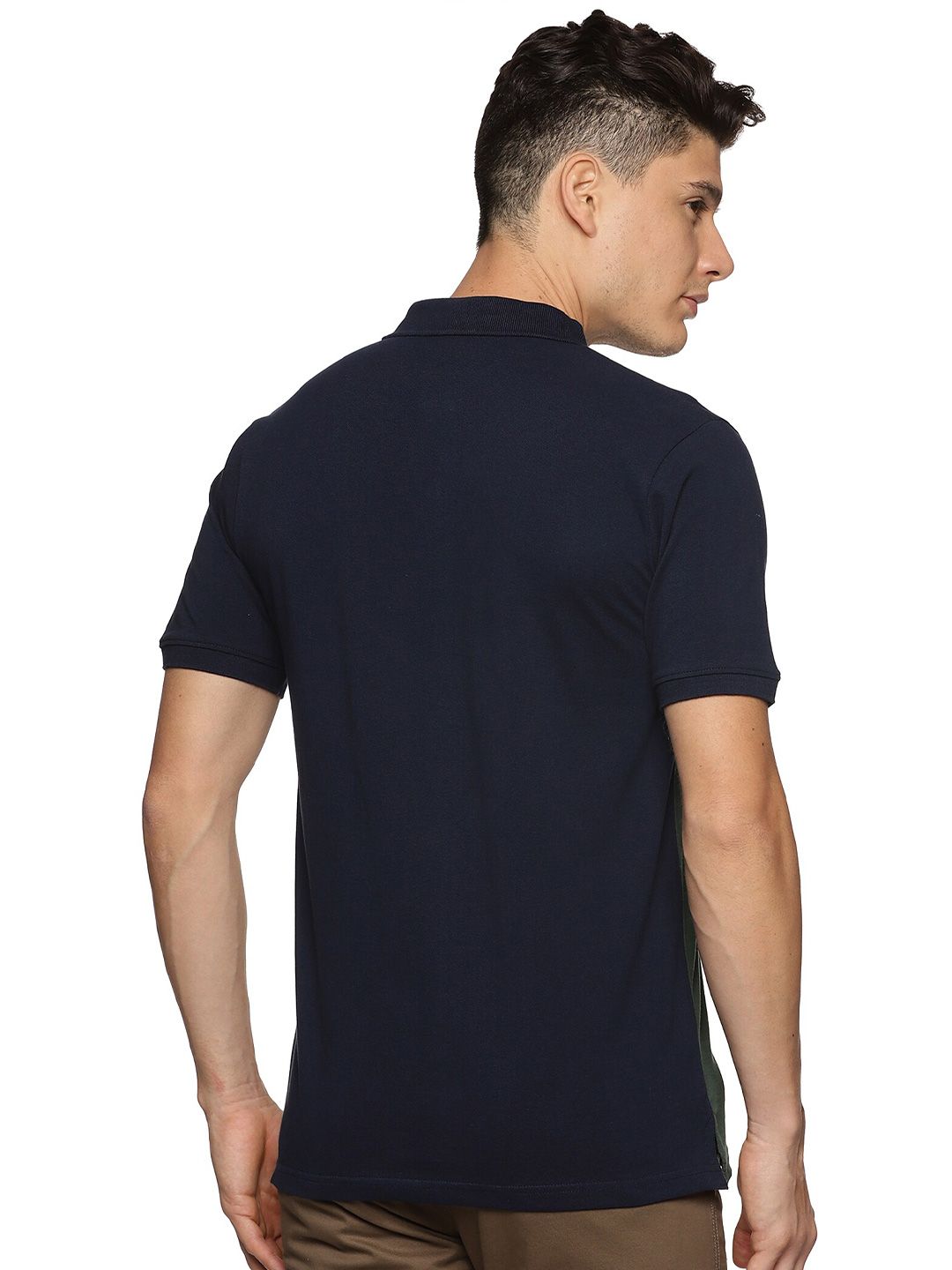 ADRO Colourblocked Cotton Polo Collar T-shirt