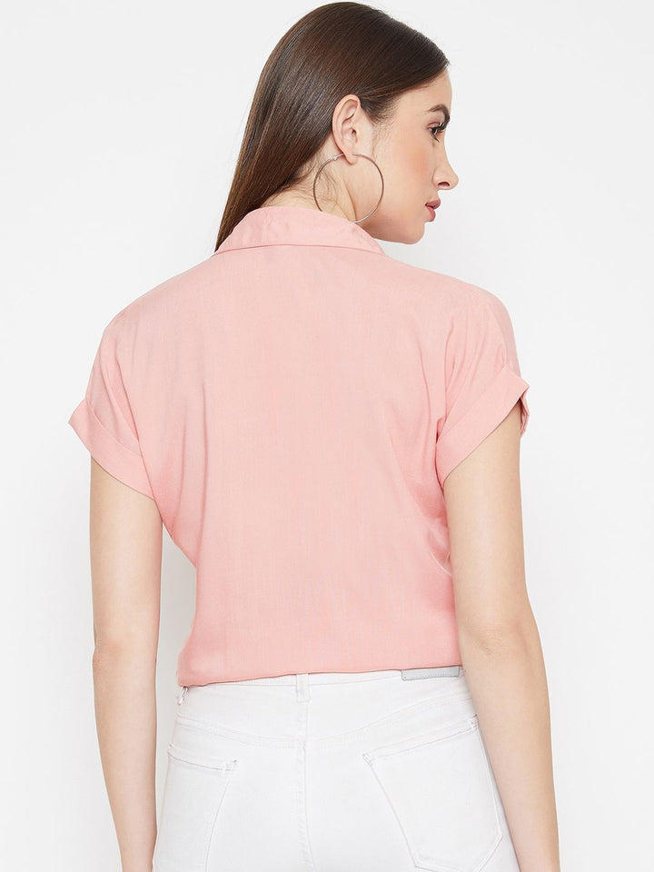 Berrylush Women Pink Embroidered Shirt