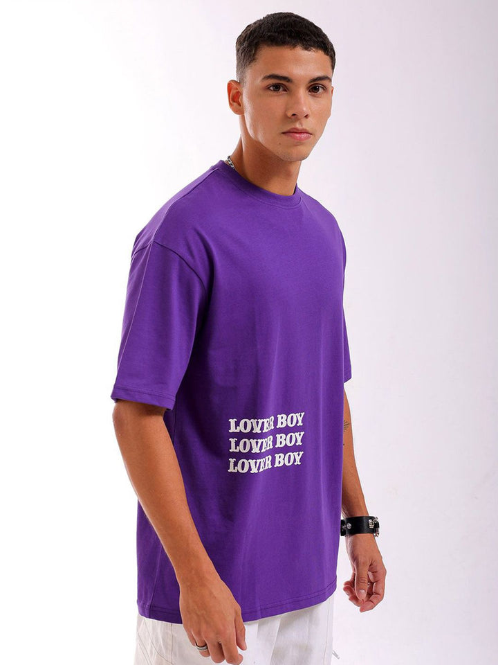 The Indian Garage Co Pure Cotton Back Printed Round Neck Boxy Oversized T-shirt