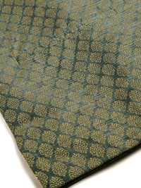 SOJANYA Set Kurta Lelaki Motif Etnik Hijau Dengan Jaket Nehru