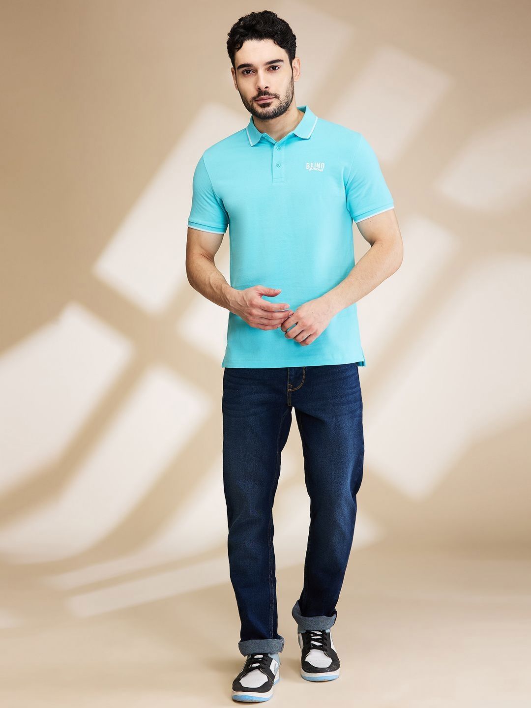 Being Human Men Polo Collar Pockets T-shirt