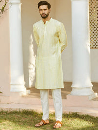 See Designs Printed Mandarin Collar Chanderi Silk Kurta