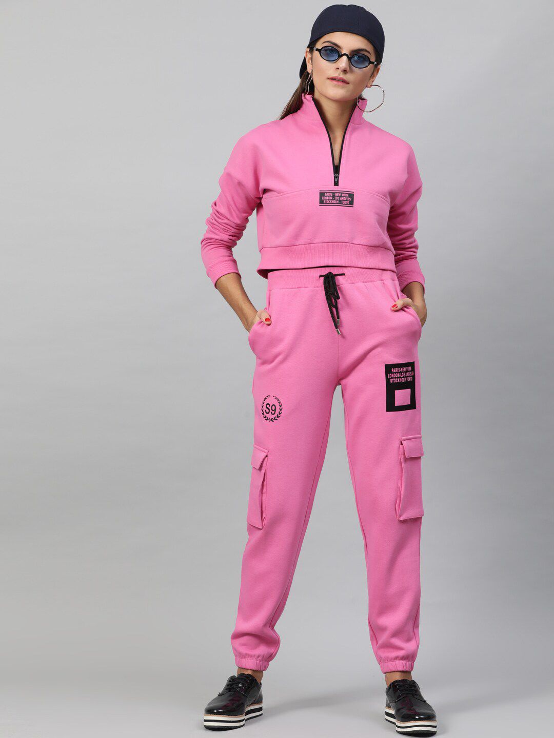 STREET 9 Women Pink Regular Fit Solid Joggers