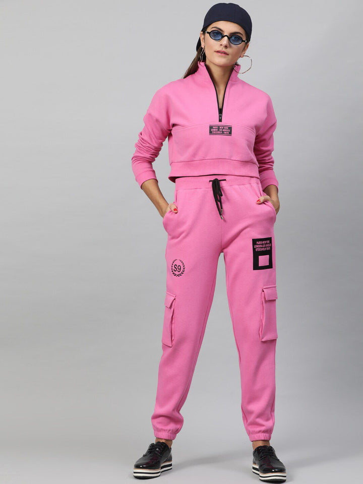 STREET 9 Women Pink Regular Fit Solid Joggers