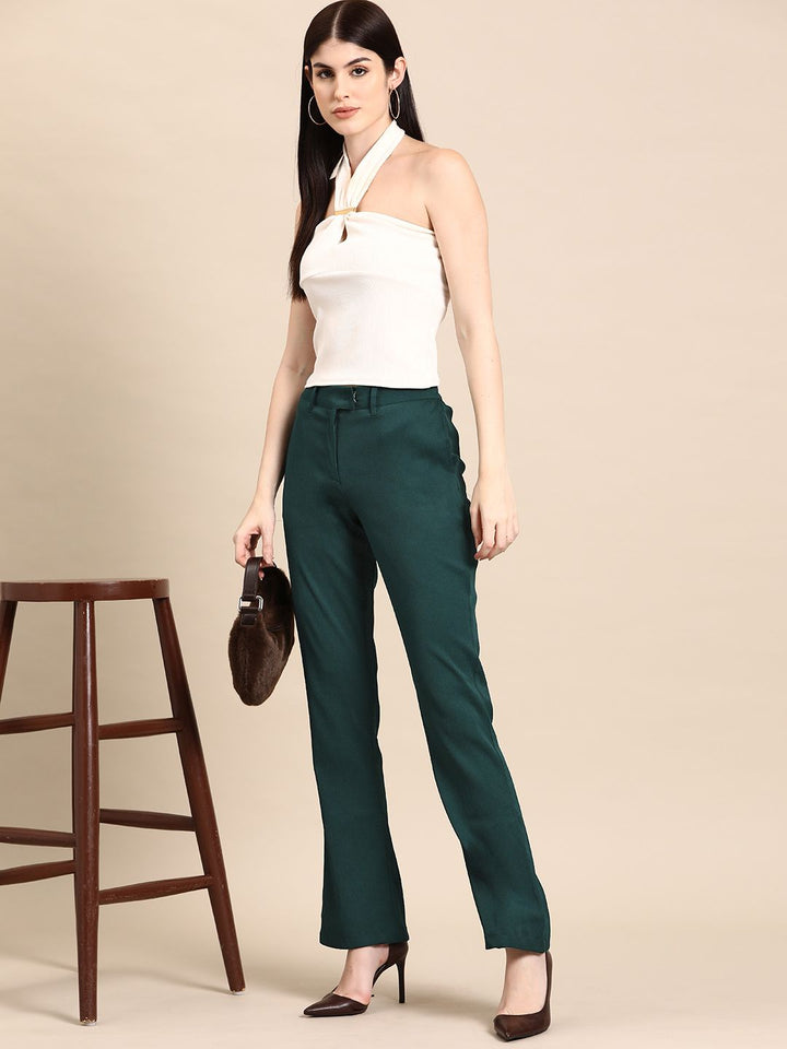 DENNISON Smart Straight Fit High-Rise Trousers