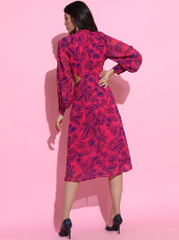 Tokyo Talkies Pretty Pink Floral Cut-out Dress
